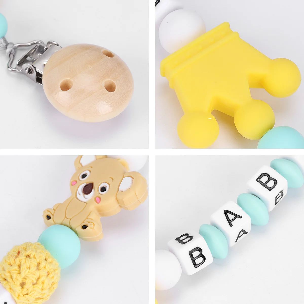 

1 шт., ремешок для соски, цепочка для пустышки, зажим, прочный материал, привлекает ребенку, предотвращает падение, аксессуары, чистая цепочка для соски