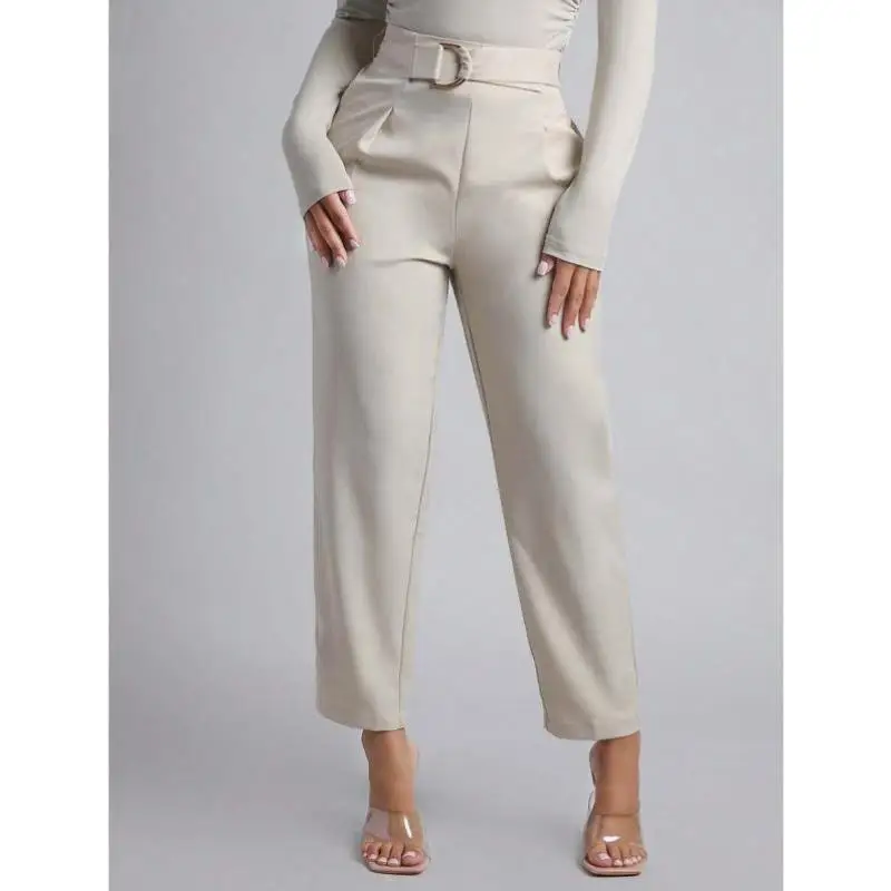 

Spring New Sle Women's Straight Leg Pants Waist Cinched Long Trousers Faionable And Sli Ladies' Premium Quali Pants