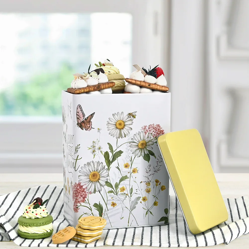 Candy Storage Box Cookies Box Packaging Tinplate Box Round Empty Can Baking Chocolate Cake