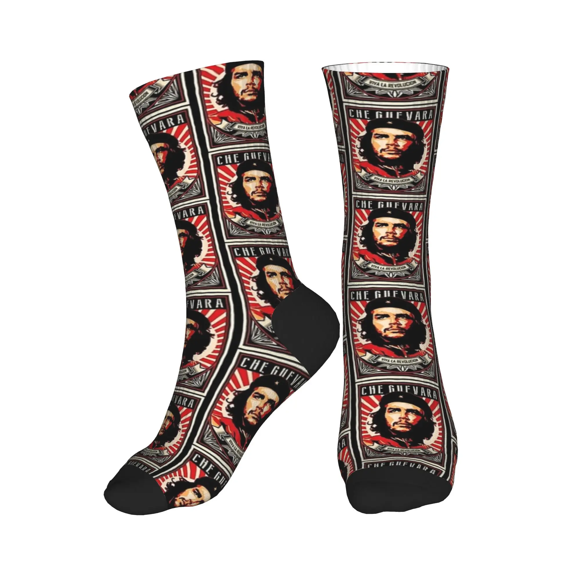정치가 80년대 90년대 남성 체 게바라 양말 가을 스타킹 빈티지 성인 남성 편안한 양말 디자인 러닝 미끄럼 방지 양말
