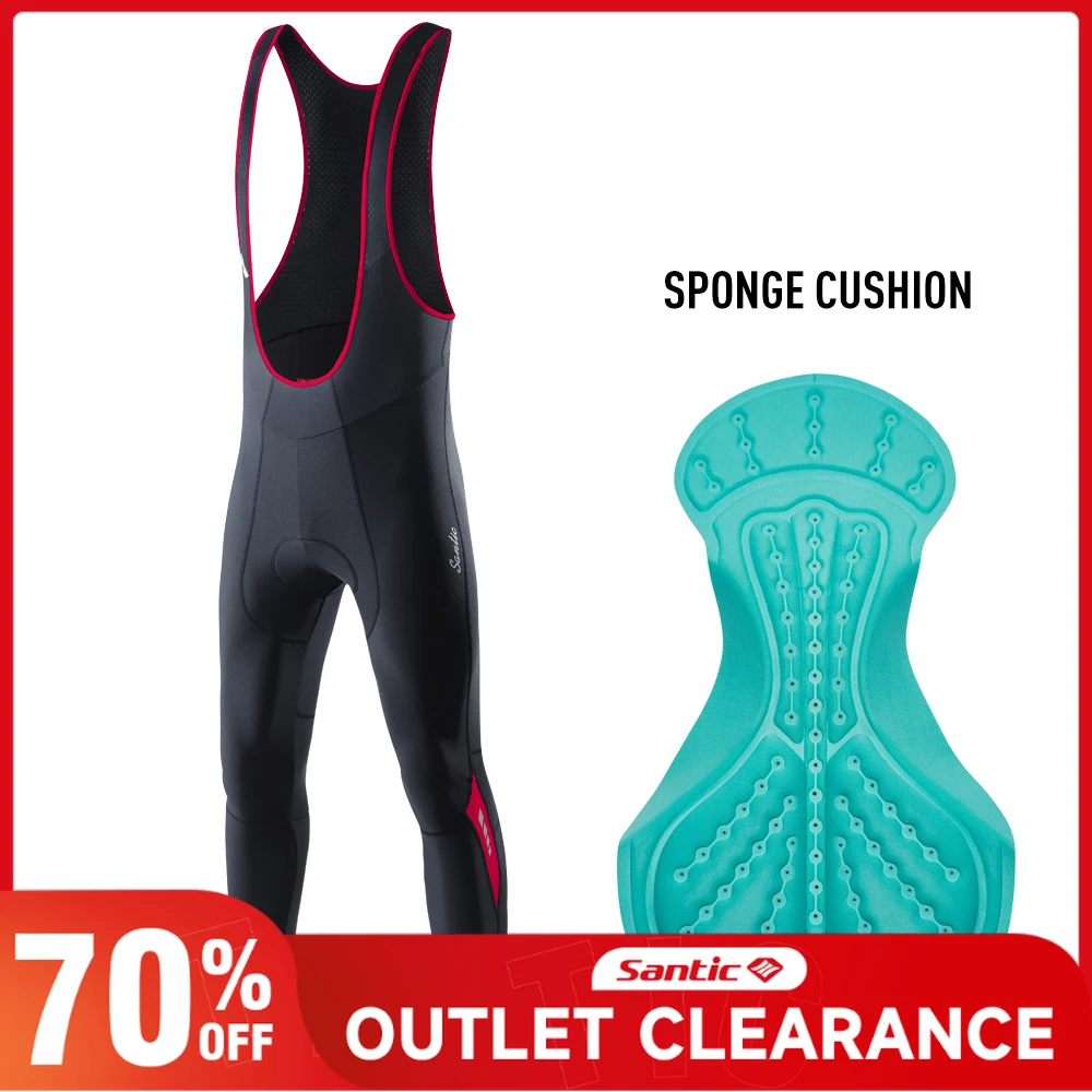 

Santic мужские велосипедные брюки-комбинезоны зимние термобелье для шоссейного велосипеда MTB противоударные 4D стеганые светоотражающие флисовые велосипедные брюки-комбинезон