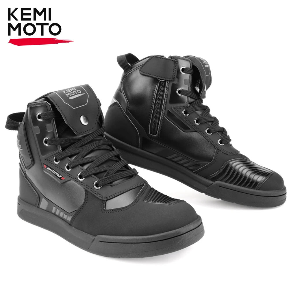 

Men's Motorcycle Riding Shoes Motobike Cycling Waterproof Flat Sole Shoes Durable Ankle Protection Urban Commuting Equipments