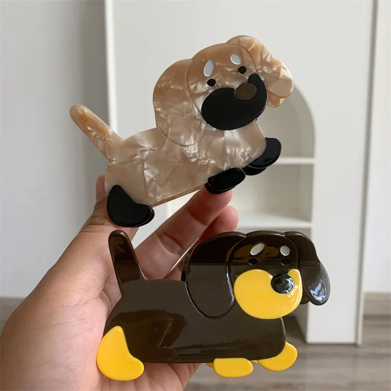 

Креативный ацетатный колбаса, собачий коготь для волос, женский большой коготь для волос, заколка для волос с мультяшными животными, аксессуары для волос, зажим для домашней акулы