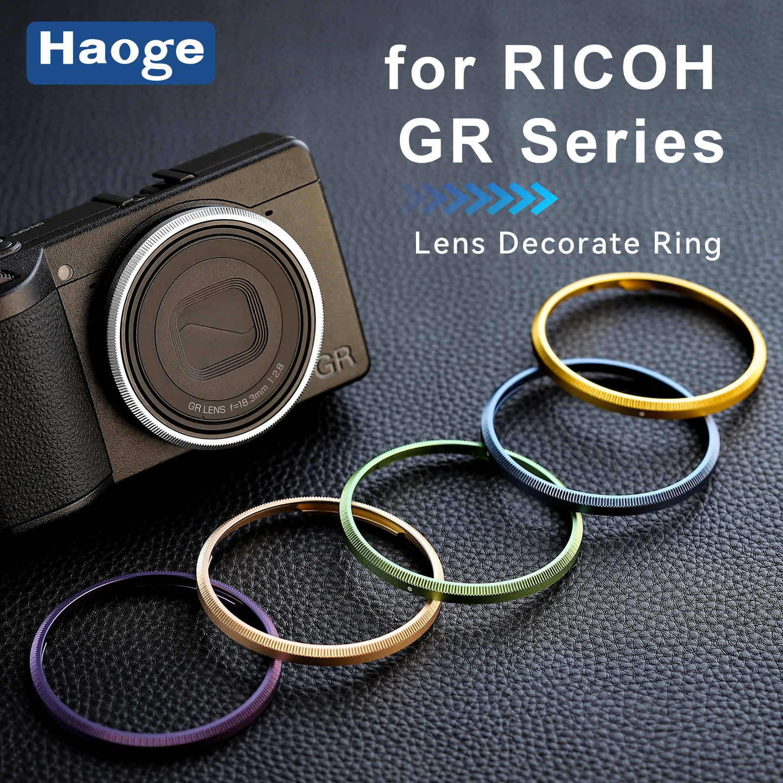 Haoge for RICOH GR4 GR3X Metal Lens Ring GRIV HDF Decorate R