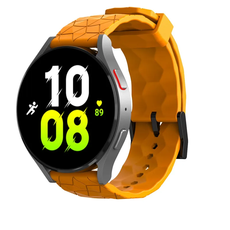 20mm 22mm Silicone Strap for Samsung Galaxy Watch 5 Pro 4 Classic 44 40mm 42mm 46mm Huawei GT 2/3 Football Pattern Sport Band