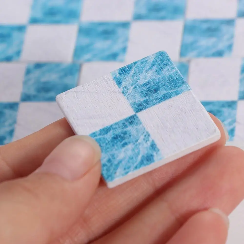 9 stks/set Fantasiespel 1:6/1:12 Poppenhuis Meubels Vierkante DIY Poppenhuis Houten Vloer Educatief Speelgoed Houten blok