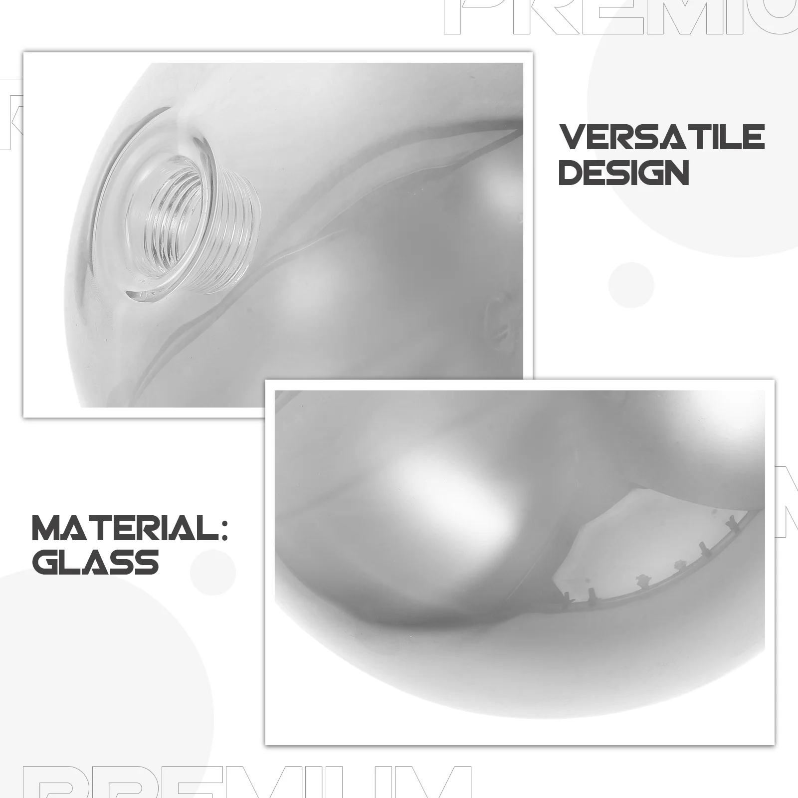 Small Glass Globe Lampshade Replacement for Lighting Fixtures Elegant Round Shade for Living Room Bedroom Kitchen Decor