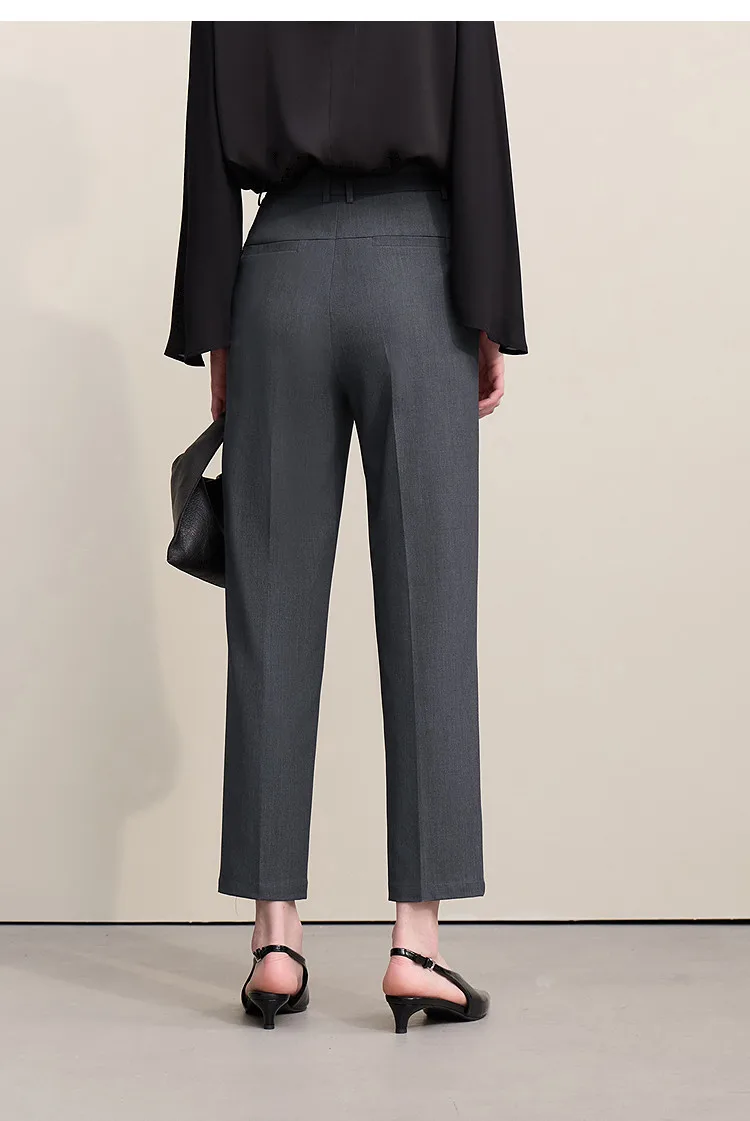 Amii Women Pants 2026 Autumn New Commuter Basic Style Tapered Pants Casual Women's Solid Versatile Ankle-Length Pants 12641091