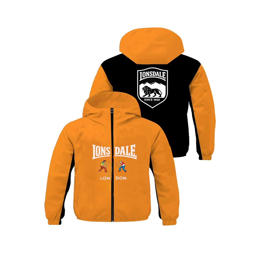 LONSDALE men's colorful block hooded jacket windbreaker zipper sweatshirt lightweight windproof jacket casual sports outdoor win