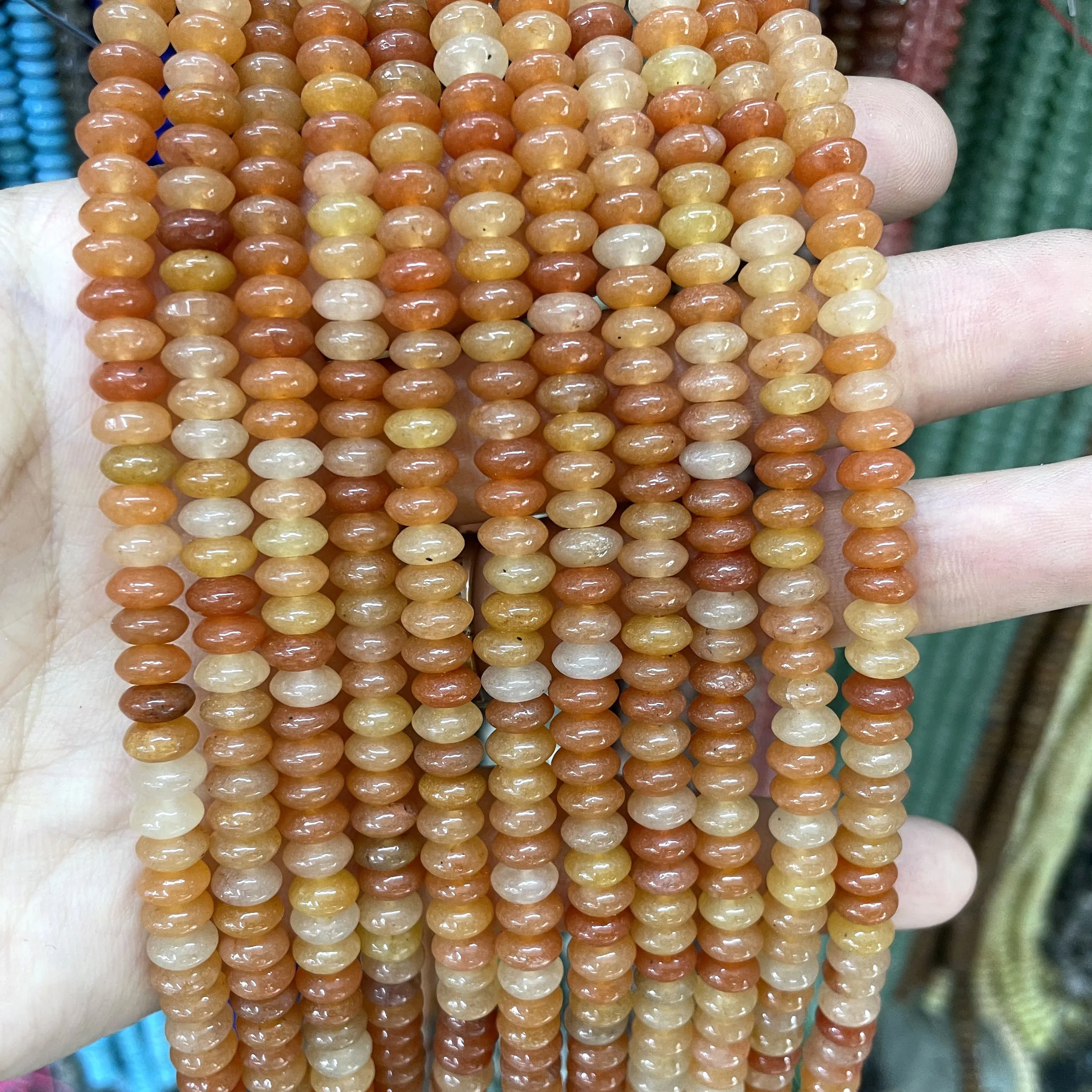 3X6MM Naturstein Rondelle Quarz Achat Türkis Runde Zwischenperlen für Schmuckherstellung DIY Armband Halskette Zubehör – Detail 12