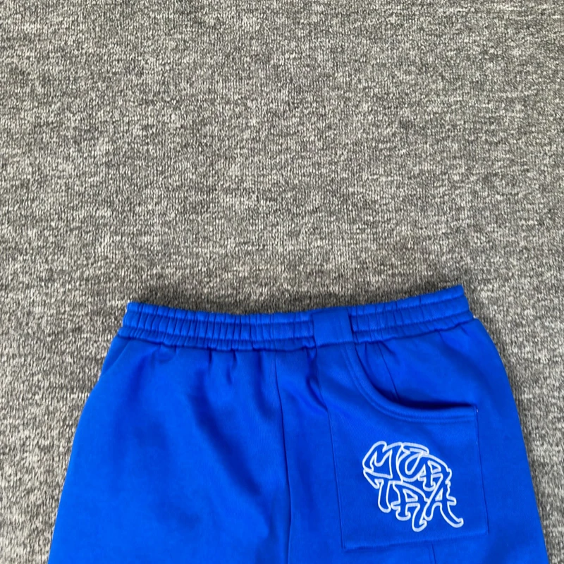 Celana Pendek Mertra Celana Pendek Kasual Pria Tali Serut Logo Bordir Warna Sambungan Musim Panas Mode Klasik Retro Amerika