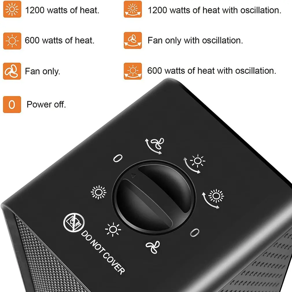 New Heater Household Desktop High Speed Regulating Electric Heater Air Circulation Tower Children Heater Fan Heating Air Cooler