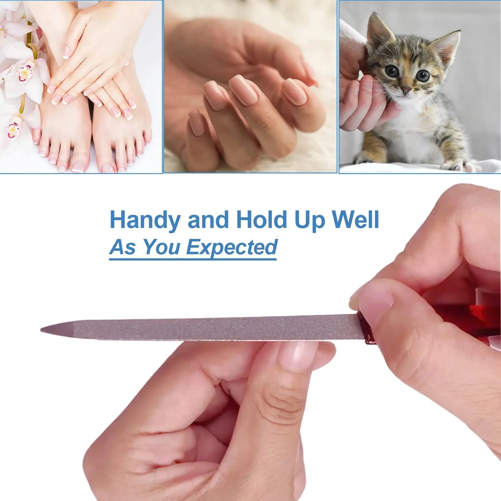 Metal Nail File , Nail Files for Natural Nails Made of Stainless Steel, Sword Fingernail Files with Sharp Pointed Tip.