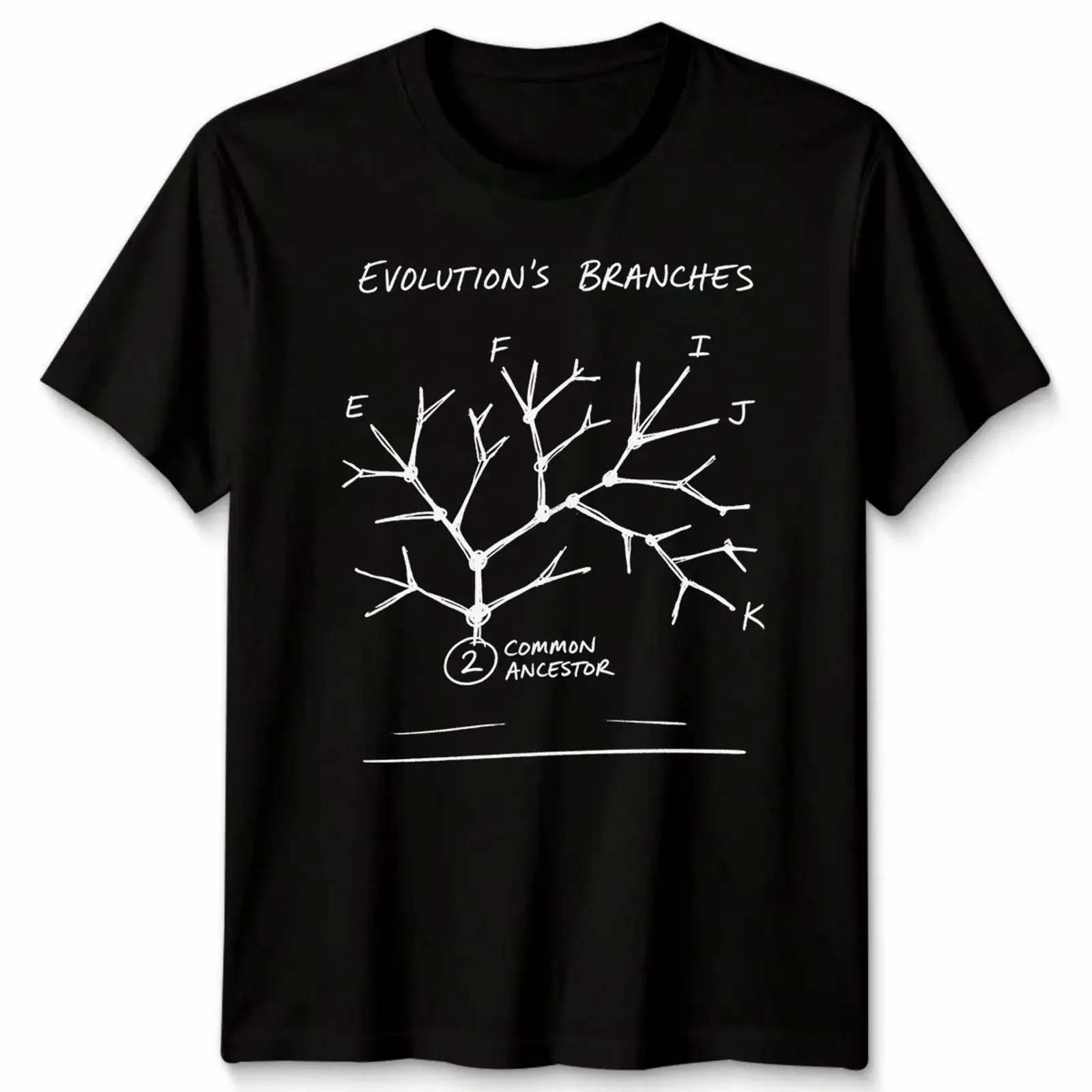 T-shirt graphique unisexe vintage délavé Evolutions Branches Common Ancestor Biologie Wissenschaft pour hommes et femmes, vêtements de créateur
