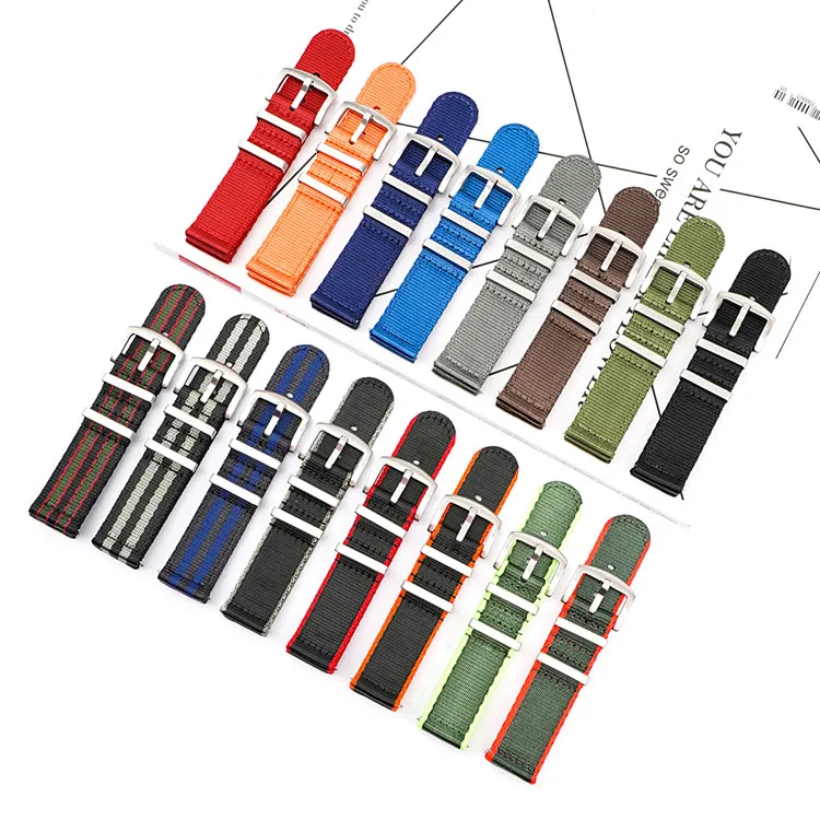Nuovo arrivato per Citizen Seiko Casio Timex Army Green khaki black Hamilton cinturino in nylon cinturino in tela 20 22mm bracciale