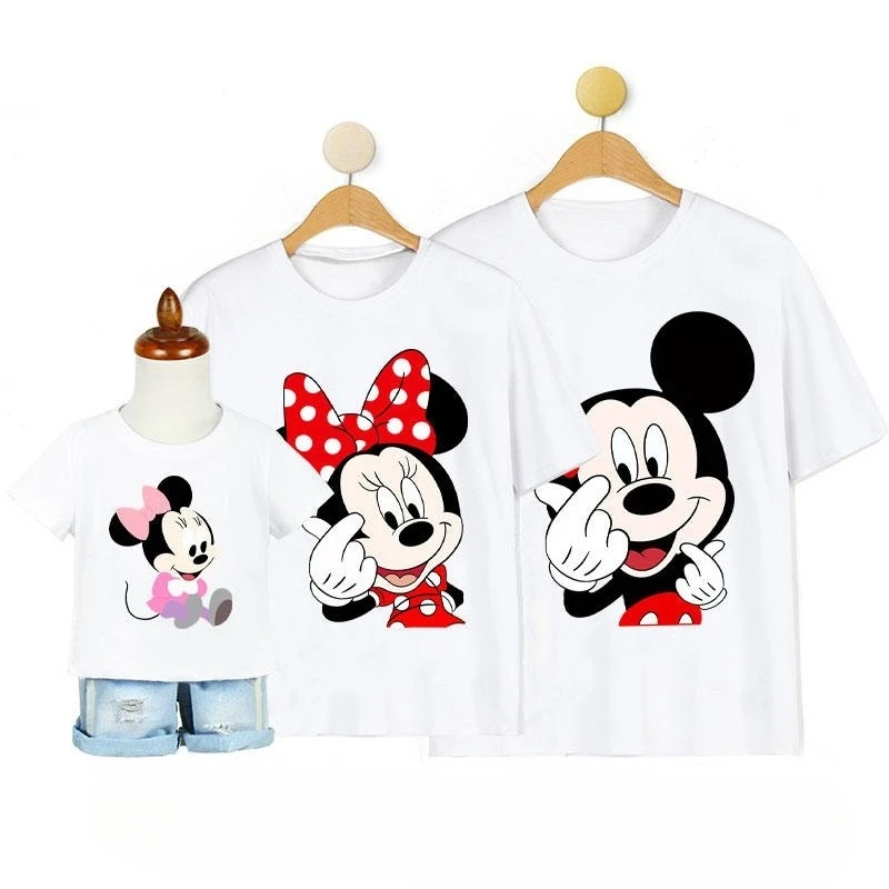 

2025 Summer Disney Mickey Minnie Short Sleeve Men's T-Shirt Summer Couple Loose Clothes Half Sleeve Lazy Wind T-Shirt