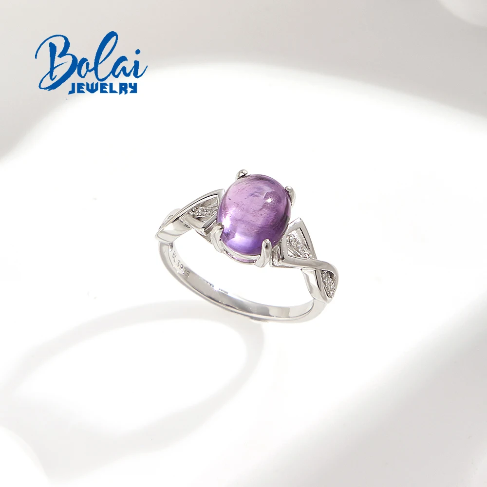

Gorgeous natural Amethyst oval 8*10mm women's ring 925 sterling silver real gemstone fine jewelry for women's anniversary gifts