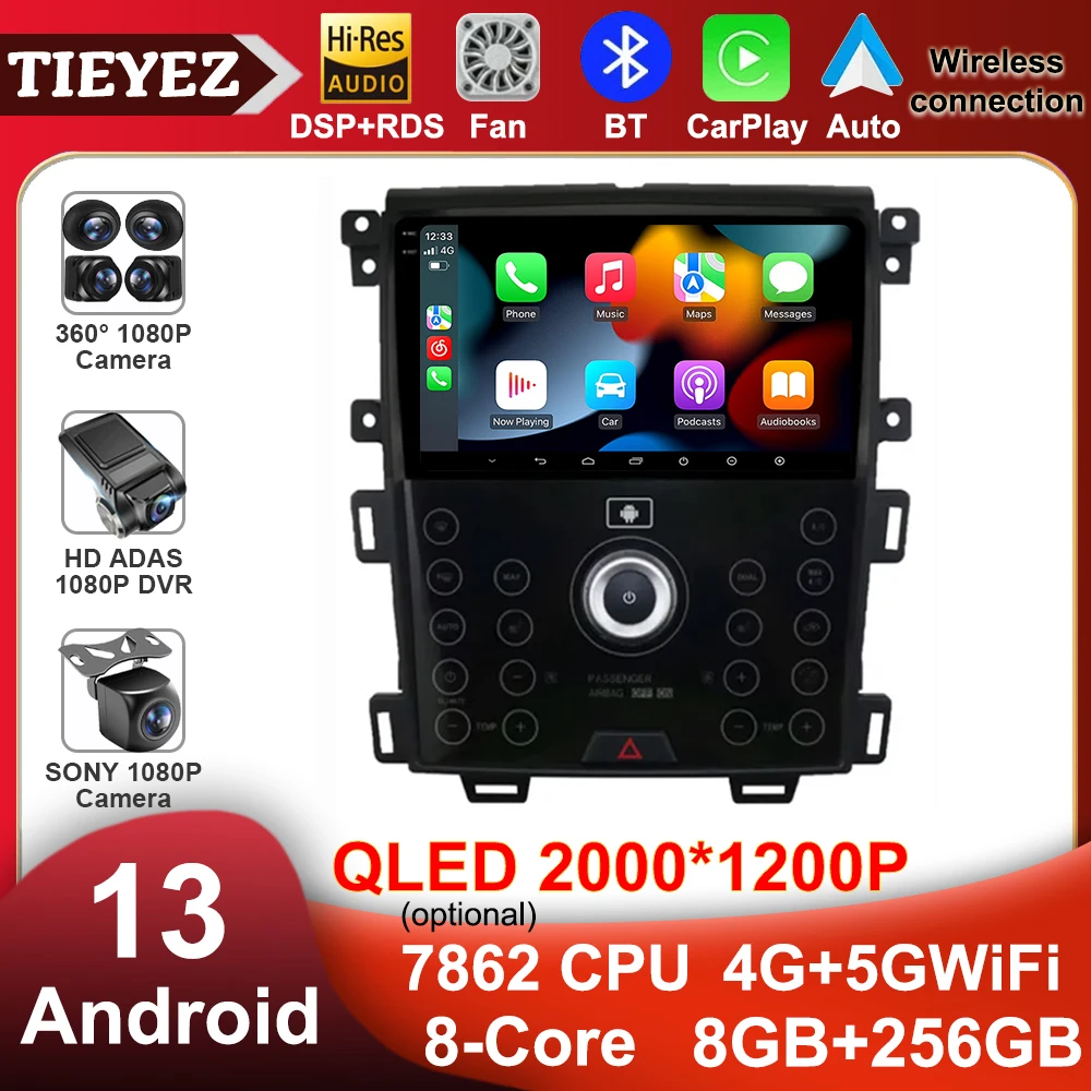 

Android 13 System Car Radio For Ford Edge U387 2011-2014 Multimedia CarPlay Player GPS Navigation Autoradio DSP 4G WiFi 8G+256G