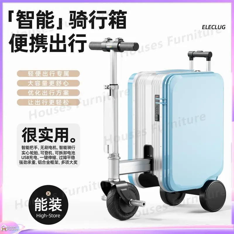For Luggage 20 Inch Aluminum Alloy Suitcase Ride On Smart Travel Case Long Battery Life Metal Lock Carry On Boarding