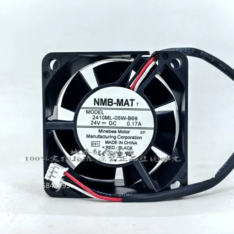 for NMB-MAT 2410ML-05W-B69 6025 24V 0.17A 6CM 3-wire Inverter Cooling Fan