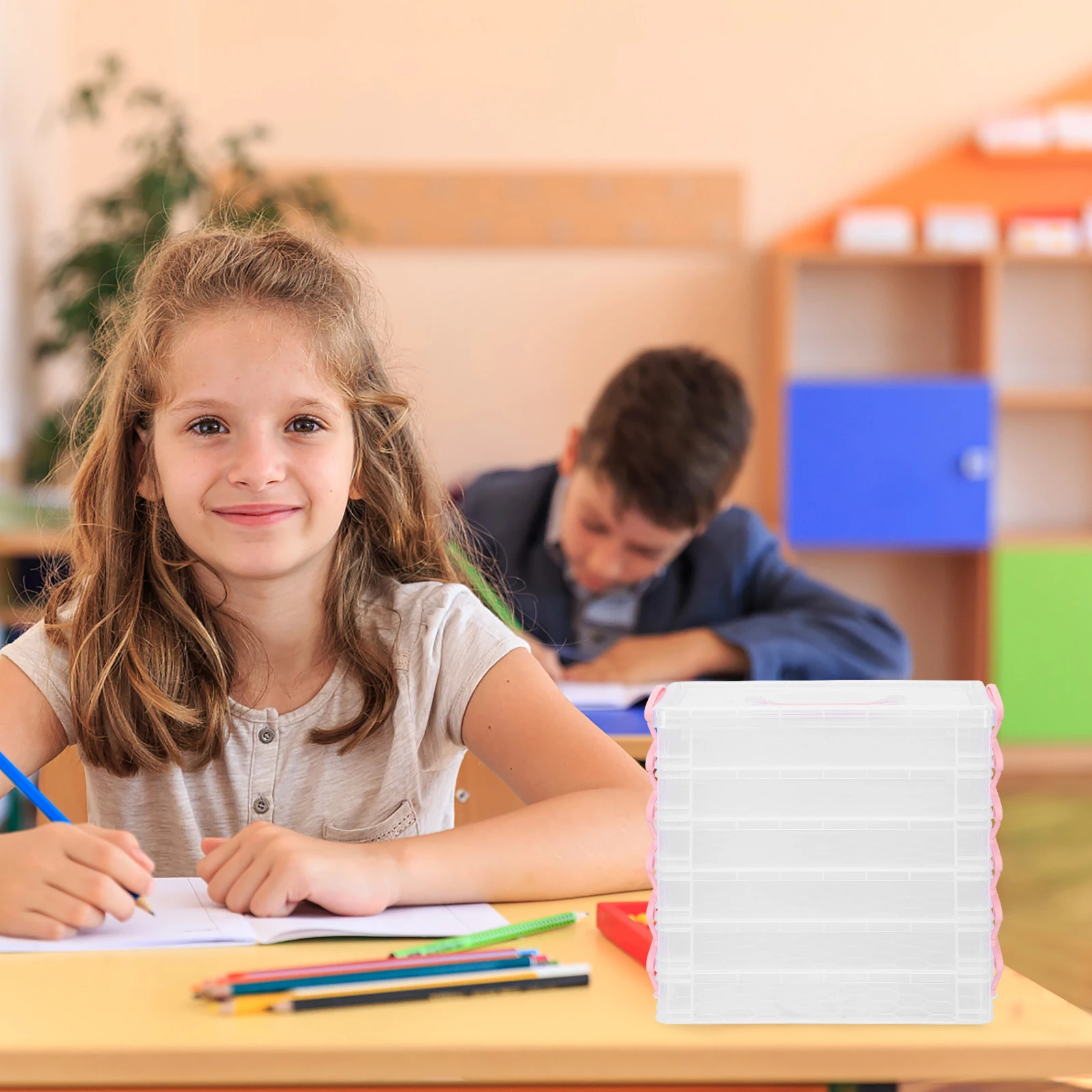 Pinsel Lagerung Box Multifunktionale Bleistift Organizer Halter Zeichnung Fall Kreide Container Tragbare Kunststoff Kind