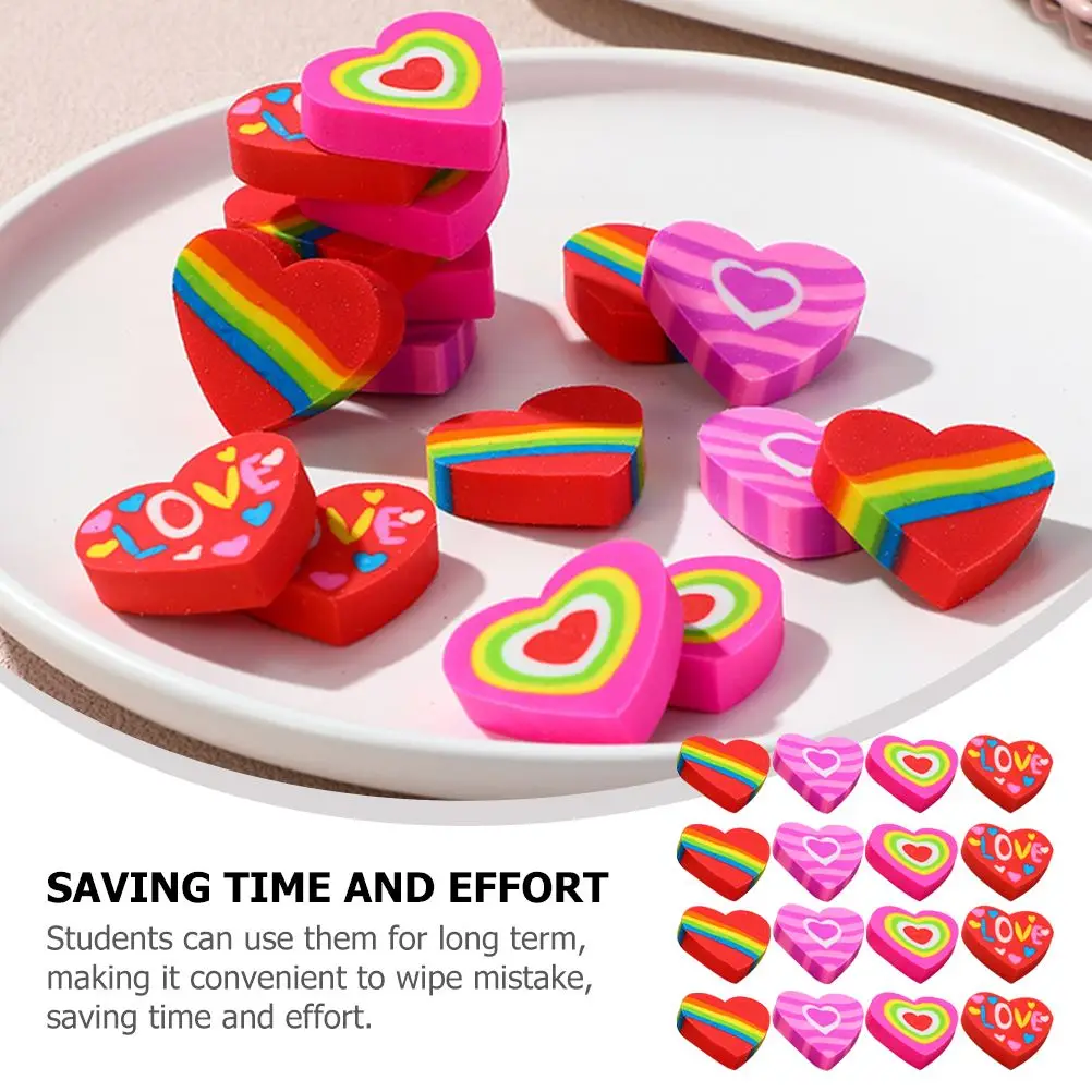 48Pc Kids gomme da cancellare Cartoon Heart gomme da cancellare per piccoli studenti regali matite colorate per bambini gomme da cancellare per bambini premio per studenti