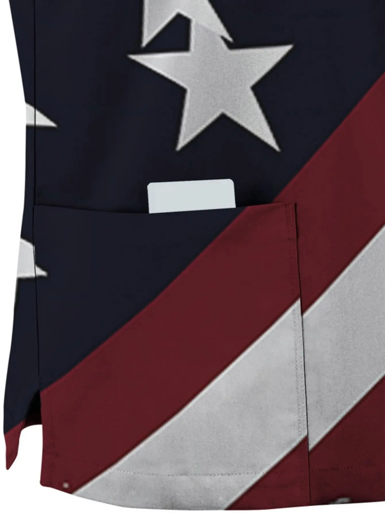 Ropa de trabajo transpirable con cuello en V para hombre, ropa de trabajo retro americana vintage vintage con elementos de bandera americana, novedad de verano