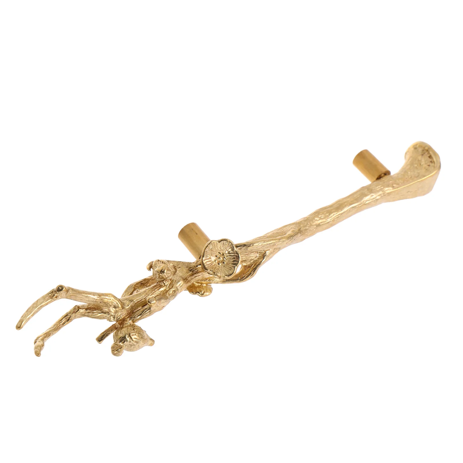 

Brass Pull Handle Vintage Bird On Branch Cabinet Knobs Solid Brass Drawer Pulls For Kitchen Wardrobe Furniture - Retro