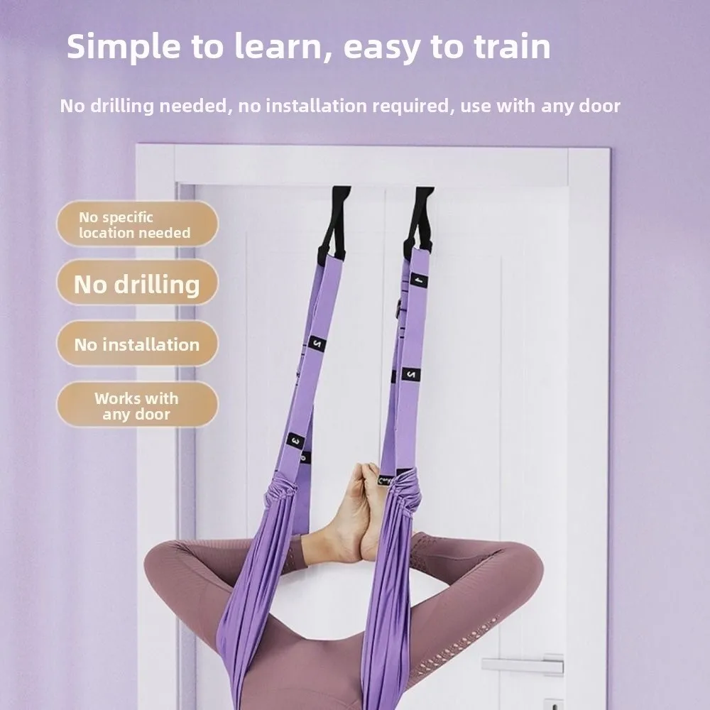 

Adjustable Women Aerial Yoga Strap Elastic Stretch Resistance Auxiliary Aerial Yoga Hammock Swing Flexibility Training