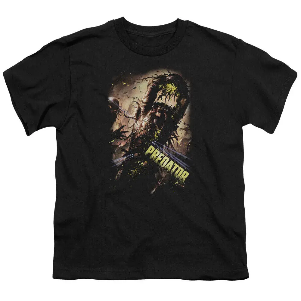 

Predator Heads Up Kids Youth T Shirt Licensed Horror Action Movie Tee Black