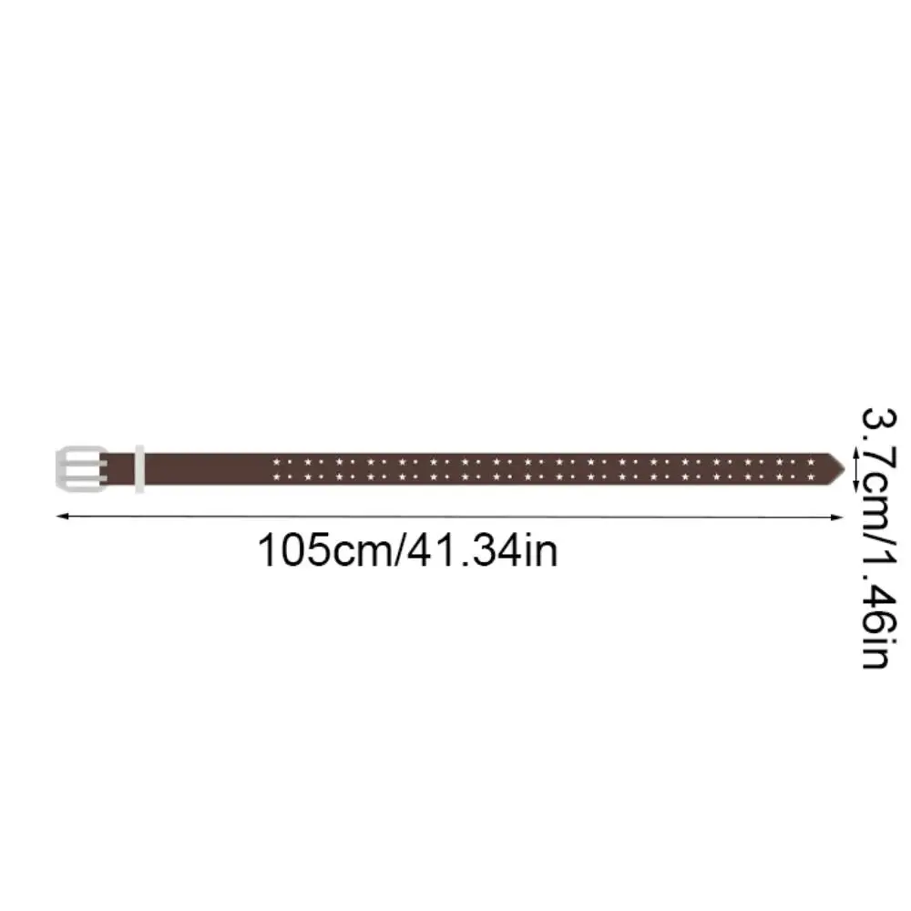 Cinturón de cintura con hebilla de Metal, cinturón con doble fila de agujeros, cinturones de cuero PU de lado ancho, cinturón con remache de pentagrama de estilo coreano para uso diario