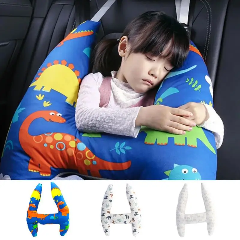 Car Neck Support Travel H Shape Pillow Flexible Head and Body Support Kids Sleeping Pillows for Providing Double Support to Head