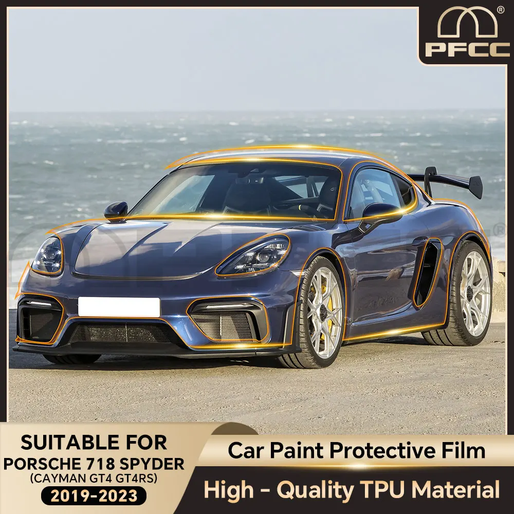 

Car Transparent Kit Body Film for Porsche 718 Spyder Gt4/gt4Rs 2019-23 Pre Cut Tpu Ppf Clear Sticker Car Paint Protection Film