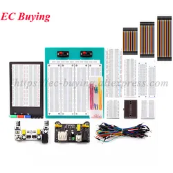 3.3V/5V MB102 Breadboard power module+MB-102 830 points Prototype Bread board PCB for arduino kit +65 jumper wires wholesale