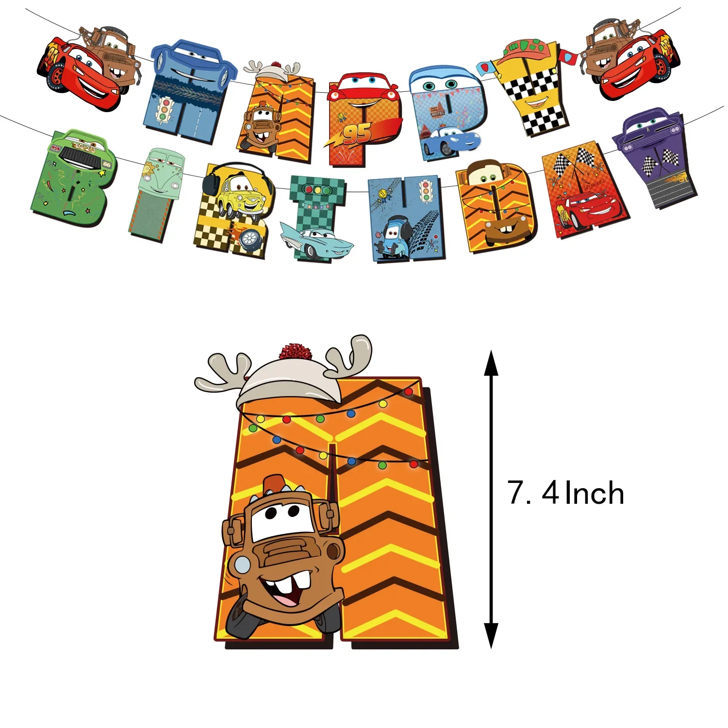 Hot cartoon Cars series birthday party decoration set flag cake party planting flag ball combination birthday party decoration