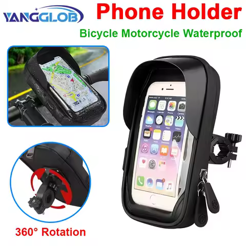 Bicycle Motorcycle Waterproof 360&deg; Rotation Front Frame Phone Holder Easy Universal Navigation Smartphone Bracket For All Phones
