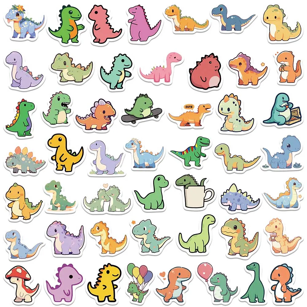 100pcs Mini Size Cute Cartoon Animals Dinosaur Sticker For Laptop Water Bottle Luggage Notebook Waterproof Graffiti Vinyl Decals