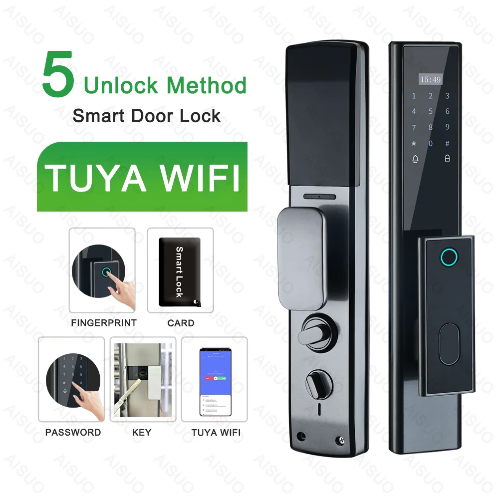 AISUO Популярный дизайн Отпечаток пальца Корея Цифровая безопасность Цифровой Cerradura Inteligente Умный дверной замок