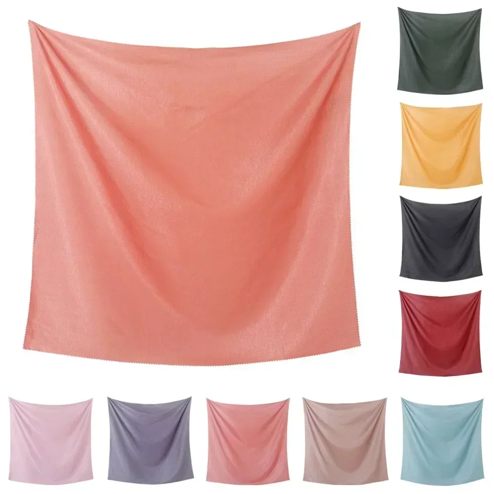 Herfst Nieuwe Maleisië Vierkante Sjaal Tulband Effen Glanzende Glitter Sjaals Hoofd Wrap Moslim Hijab Maxi Sjaals Islamitische Stola Hoofddoek