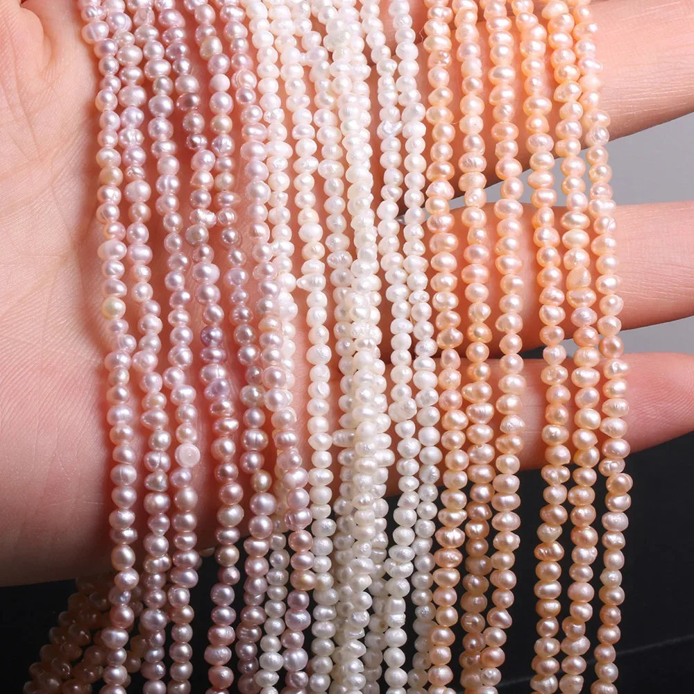 Natural Freshwater Pearls Irregular Potato Shape Beads 2-3mm For Jewelry MakingDIY Necklace Bracelet Accessories Charms Gift38CM