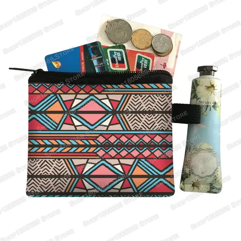 Bohemia Style Ladies Coin Purse 3D Printing African Girl Coin Bag ID Credit Card Wallet Gift