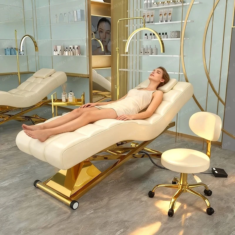 Hyundai's New White Curved 3-motor Electric Salon Eyelash Bed Set Is Suitable For Beauty Salons And Facials