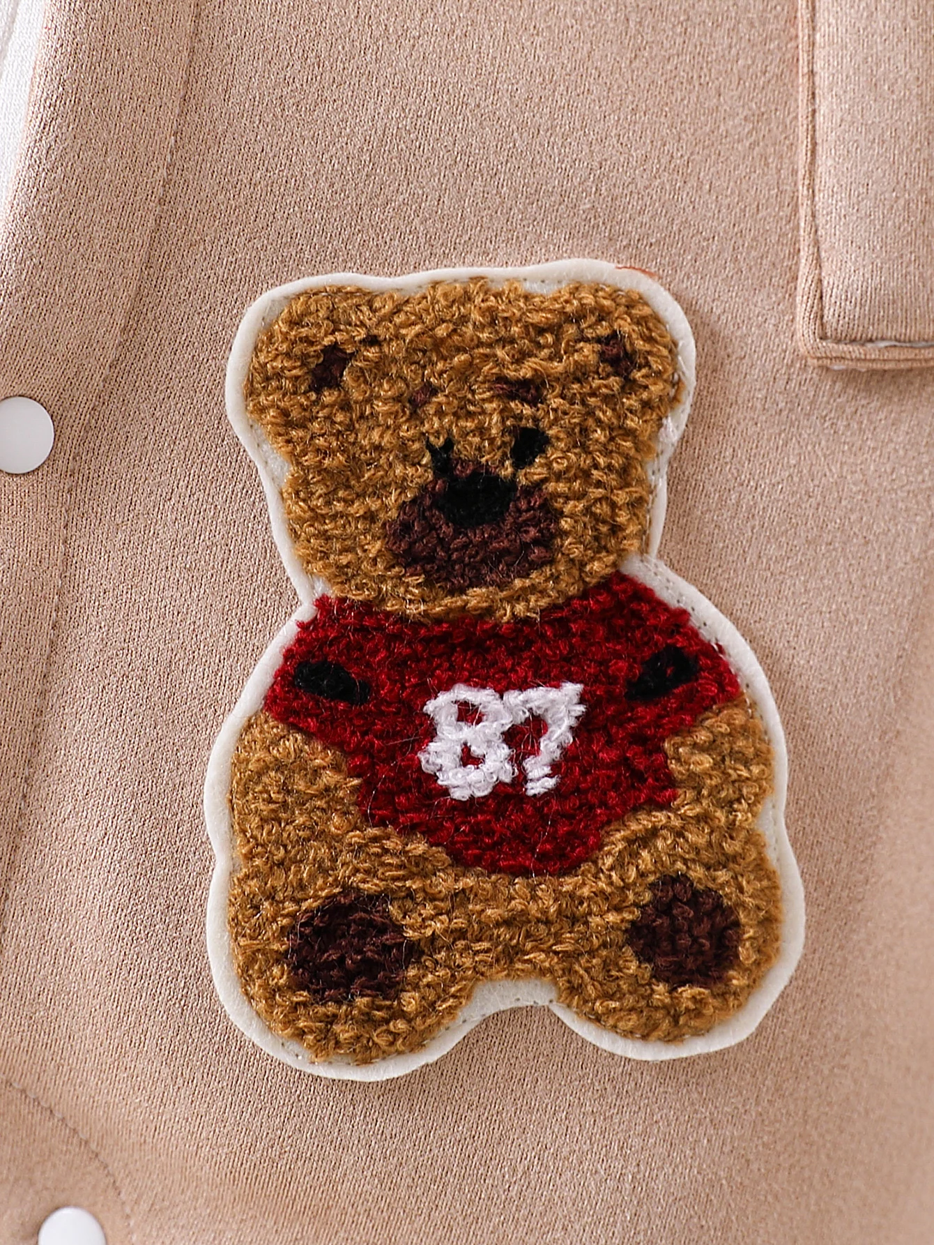 Autumn and winter baby boy fashion personality three-dimensional letter seal embroidery suede fabric jumpsuit