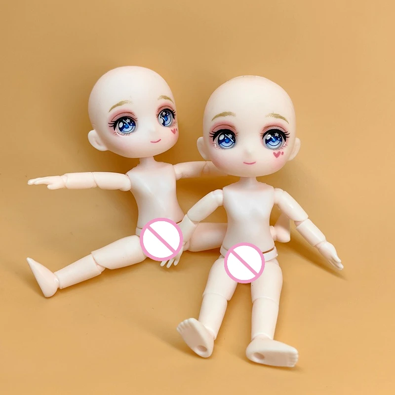 2 Pieces 9.5cm Heigh Doll Body 1/12 Bjd Multi Joints Movable Doll Body Girl Diy Dress Up Toy Accessories