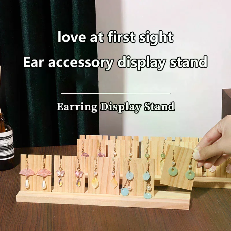 

Single/Double/Triple Rows Wooden Earring Jewelry Display Stand Holder For Studs Hoops Dangles For Desktop Storage For Women​​