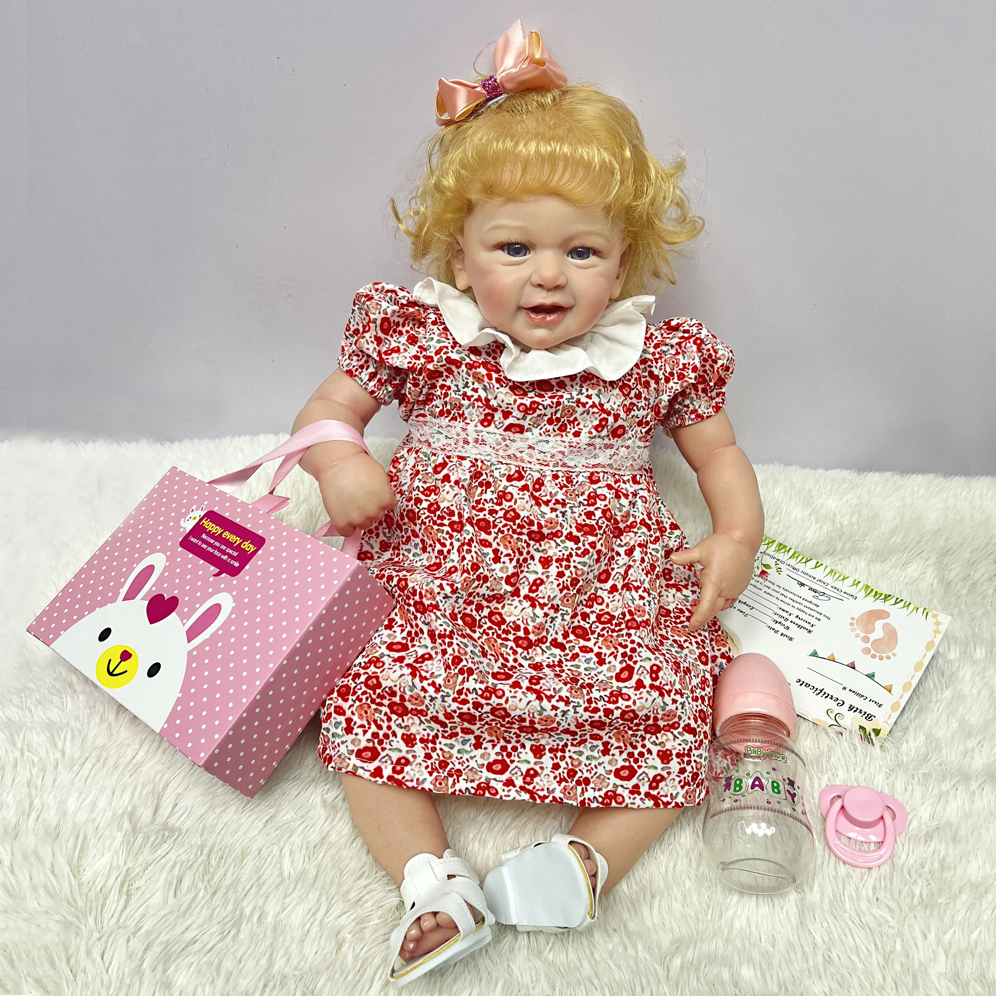 20 Inch Handmade Lifelike Newborn Baby Doll With Rooted Blond Hair Handmade Bebe Newborn Doll