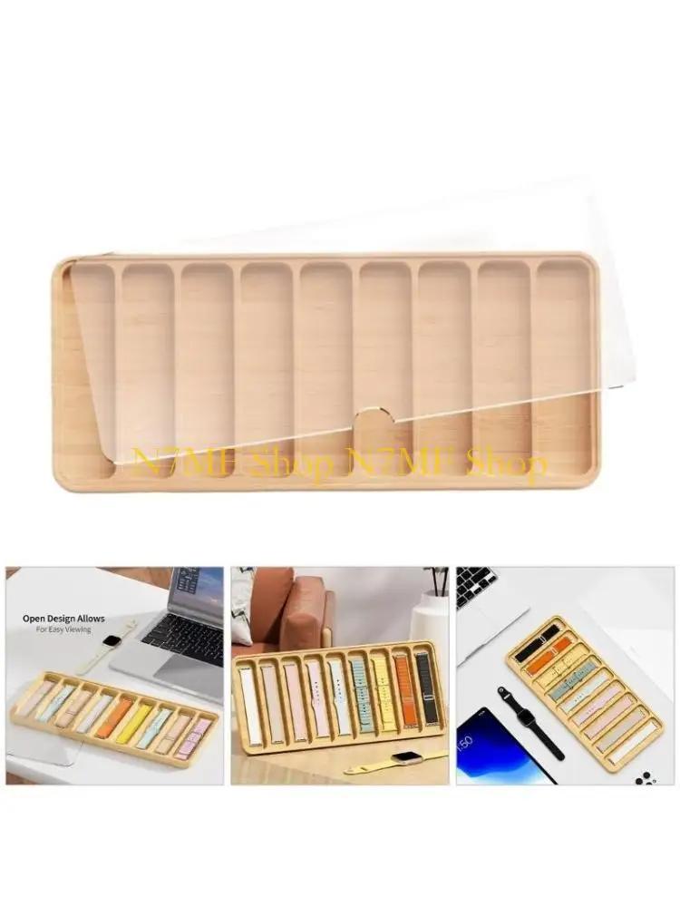 

N7MF Практичный витринный шкаф для часов Деревянный держатель для хранения часов с несколькими отделениями