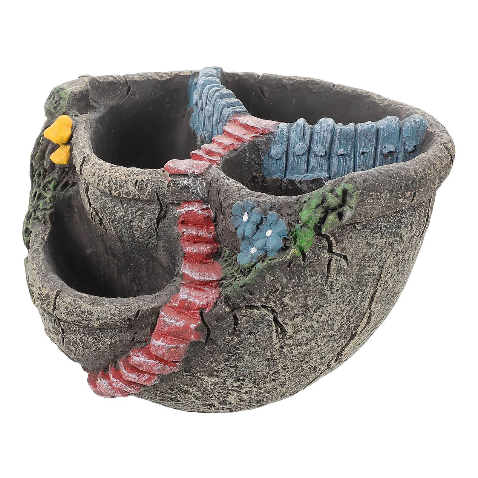 Small Succulent Planter Pot Cement Flower Pot Rustic Textured Surface Drainage Hole for Orchids Bonsai Herbs Indoor Patio
