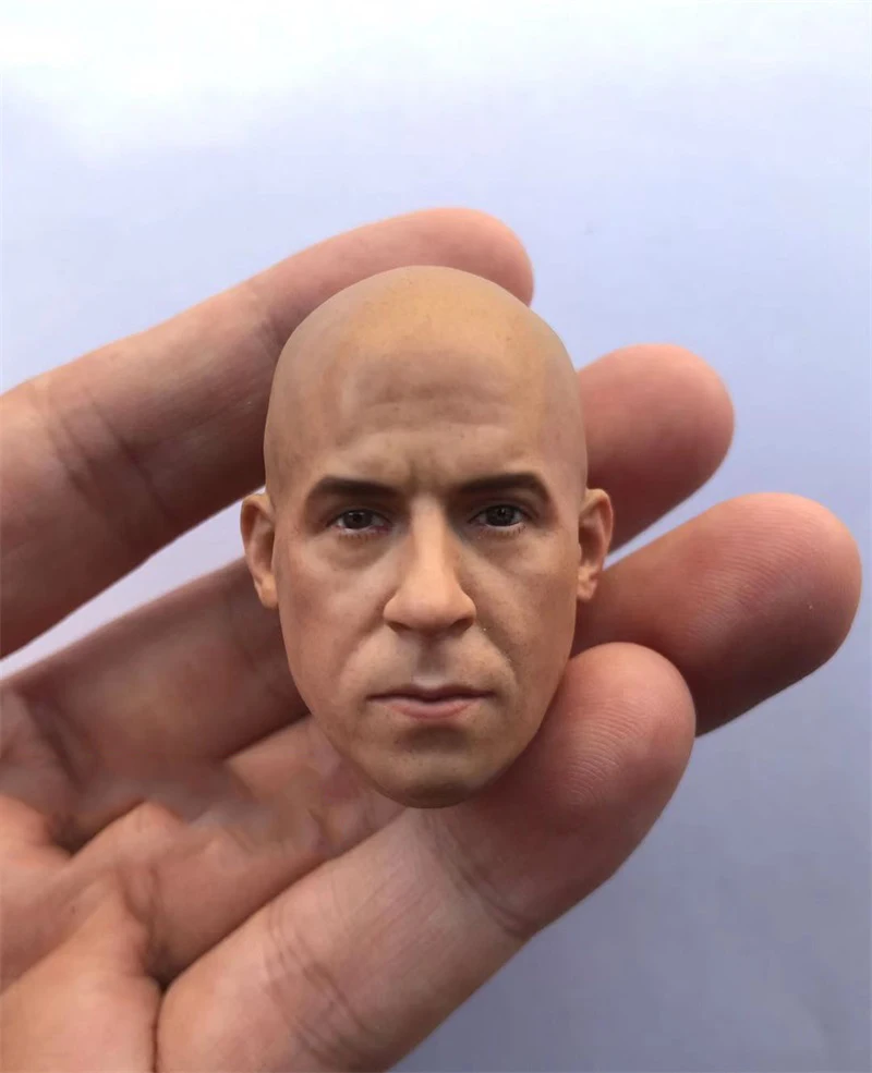 1/6 Male Vin Diesel Racer Guy Head Sculpture Carving For 12inch Action Figures DIY Collection