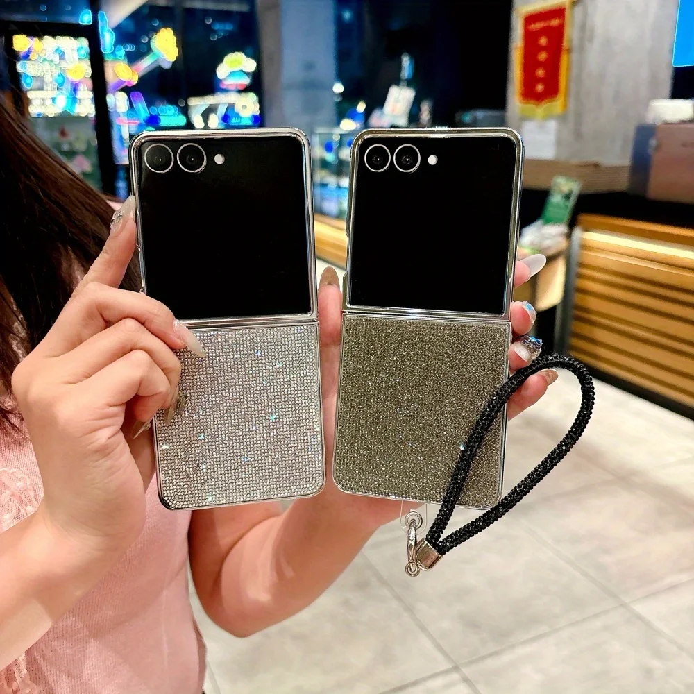 

[Jj 4D11] Suitable for Samsung Galaxy Z Flip7 folding screen mobile phone case zflip7 new flash diamond f7 protective case